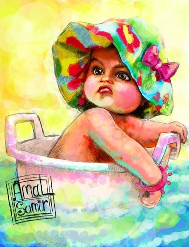 Cartoon: Baby (medium) by Amal Samir tagged cartoon,baby,fun,illustration
