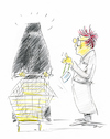 Cartoon: Ääh - nur mit Maske (small) by kugel2020 tagged maske,corona,österreich,ansteckung,burka,lebensmittel