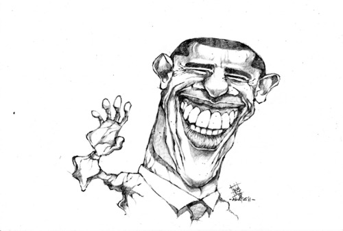 Cartoon: obama (medium) by cakBOY tagged obama,president,usa,caricature