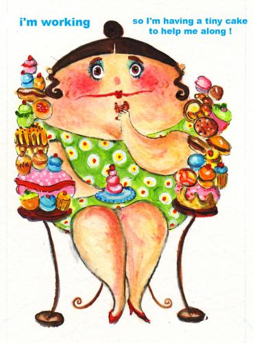 Cartoon: comfortcakes (medium) by siobhan gately tagged women,cakes,comfort