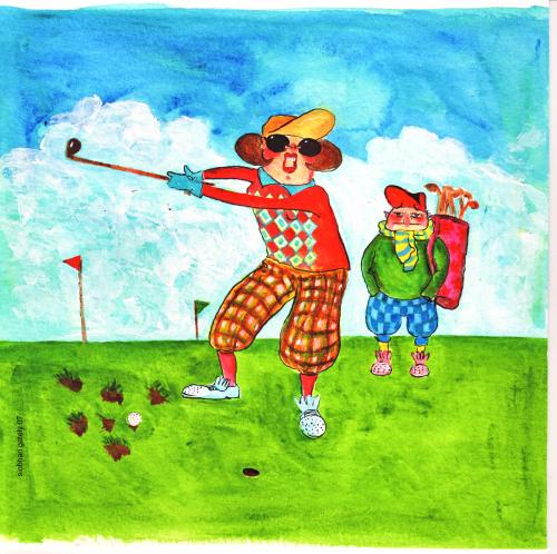 Cartoon: golf queen (medium) by siobhan gately tagged sport,golf,women,illustration,golf,golfer,golfschläger,sport,anfänger,training,frau,frauen,geduld,übung,einsteiger,scheitern,talent,misserfolg,erfolg