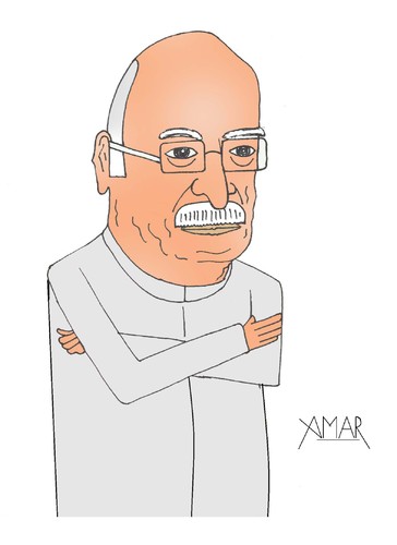 Cartoon: Lal Krishna Advani (medium) by Amar cartoonist tagged amar,caricature
