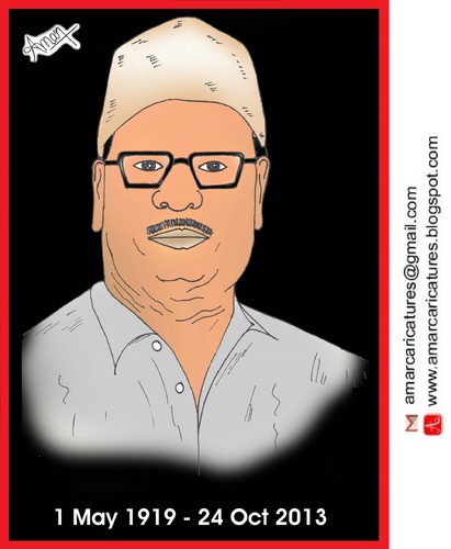 Cartoon: Manna Dey Caricature (medium) by Amar cartoonist tagged manna,dey,caricature