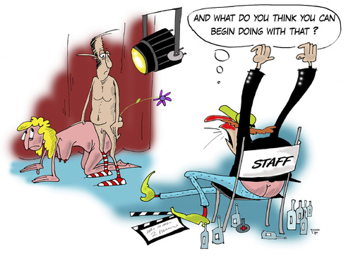 Cartoon: Self-reliance (medium) by paraistvan tagged nude,naked,movie