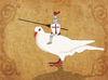 Cartoon: Pigeon Knight (small) by thomas_hollnack tagged knight pigeon streetart