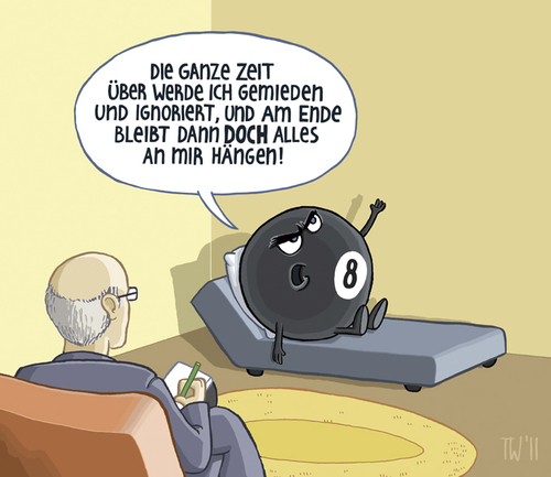 Cartoon: ... (medium) by Tobias Wieland tagged pool,billard,therapeut,psychiater,kugel,schwarze,eightball,couch