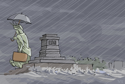 Cartoon: New York (medium) by Tobias Wieland tagged hurricane,hurrikan,karikatur,sturm,york,new,sandy,evakuierung,jahrhundertsturm,usa,ostküste,regen,wetter,new,york,sturm,karikatur,hurrikan,hurricane,sandy,evakuierung,jahrhundertsturm,usa,ostküste,regen,wetter