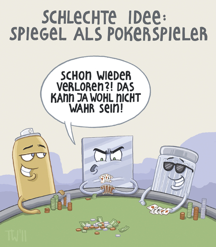 Cartoon: Schlechte  Idee (medium) by Tobias Wieland tagged betrug,game,cash,jetons,chips,tisch,schlecht,spiel,salzstreuer,idee,spray,spiegel,poker,poker,spiegel,spray,idee,salzstreuer,spiel,schlecht,tisch,chips,jetons,cash,game,betrug