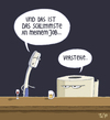 Cartoon: Der kleine Unterschied (small) by Tobias Wieland tagged zahnbürste,bar,kneipe,klopapier,toilette,job,beruf