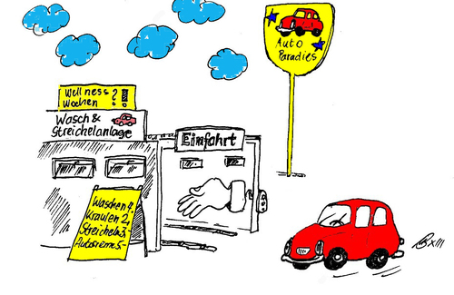 Cartoon: Auto Streichelanlage (medium) by Marbez tagged auto,streichelanlage
