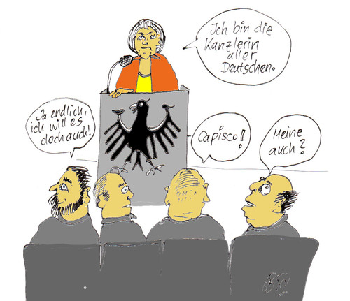 Cartoon: Etwas abwesend (medium) by Marbez tagged abwesend,zuhörer,männer