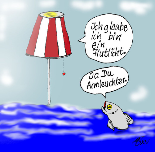 Cartoon: Flutlicht oder Armleuchter (medium) by Marbez tagged flulicht,armleuchter,selbsteinschätzung
