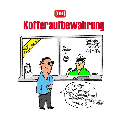 Cartoon: Herrenlose Koffer (medium) by Marbez tagged reisezeit,herrenlose,koffer,gefahr
