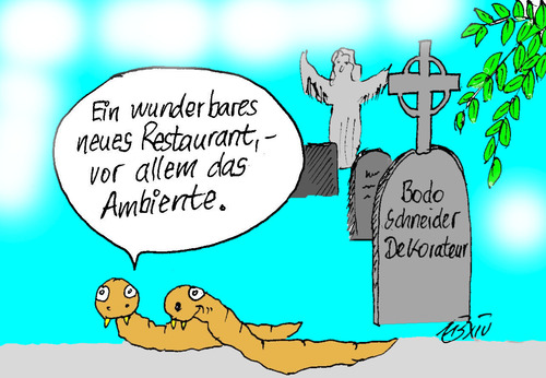 Cartoon: Neues Restaurant (medium) by Marbez tagged restaurant,neueröffnung,ambiente