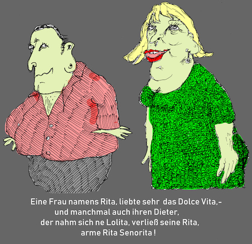 Cartoon: Rita Dolce Vita (medium) by Marbez tagged liebe,leid,leidenschaft