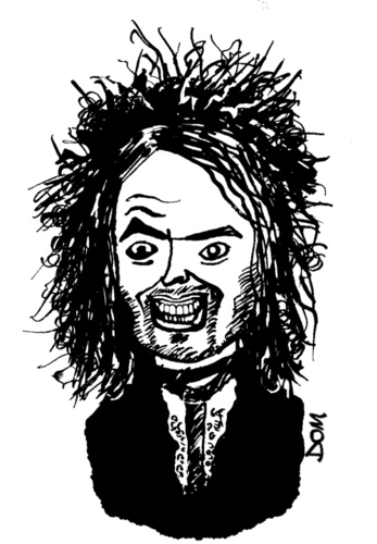 Cartoon: Russell Brand (medium) by Dom Richards tagged russell,brand,caricature,comedian