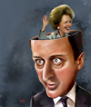 Cartoon: Cameron - Thatcher (small) by Dom Richards tagged david,cameron,margaret,thatcher,conservative,caricature,surreal