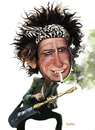 Cartoon: Keith Richards (small) by Dom Richards tagged keith richards rolling stones rockstar guitar caricature