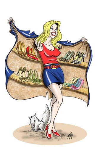 Cartoon: shoes (medium) by Hilmi Simsek tagged women,shoes,ayakkabi,cat