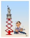 Cartoon: The USA country of freedoms (small) by Hilmi Simsek tagged the,usa,country,of,freedoms,obama,liberty,statue,hilmi,simsek,cartoon