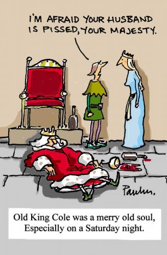 Cartoon: Merry Old Soul (medium) by Paulus tagged drink,hangover,king,queen