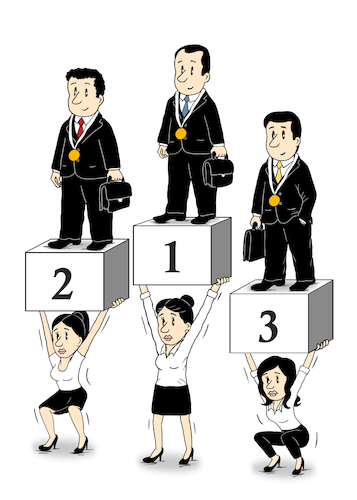 Cartoon: Women in business (medium) by emraharikan tagged woman,gender,equality,business,power,success