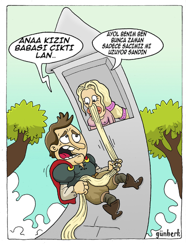 Cartoon: Rapunzel (medium) by gunberk tagged rapunzel