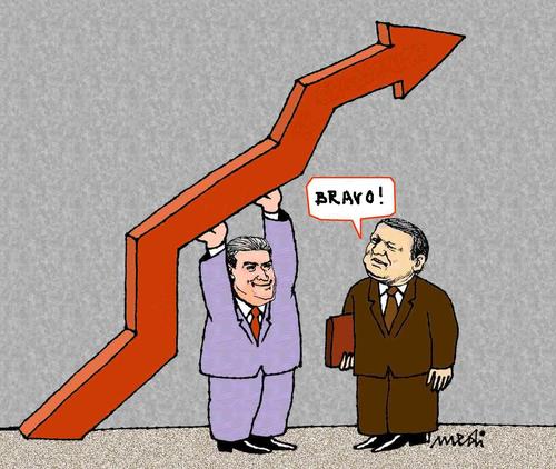 Cartoon: achievements (medium) by Medi Belortaja tagged achievements,graphic,economy,keep,support,barroso,politicians