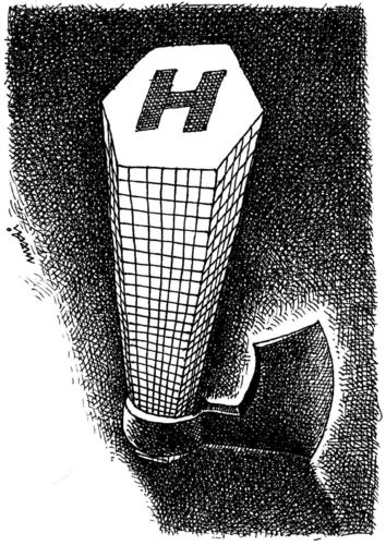 Cartoon: axe (medium) by Medi Belortaja tagged environment,building,flat,axe,ecology,town,city