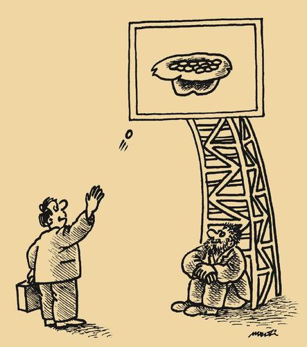 Cartoon: basketball (medium) by Medi Belortaja tagged rich,beggary,beggar,money,basketball,humor