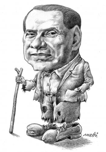 Cartoon: Berlusconi Poor (medium) by Medi Belortaja tagged poor,berlusconi