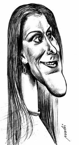 Cartoon: Celine Dion (medium) by Medi Belortaja tagged dion,celine