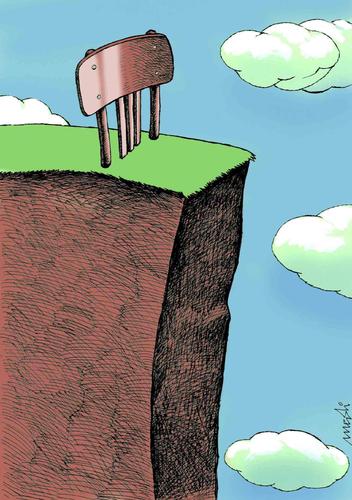 Cartoon: chair (medium) by Medi Belortaja tagged danger,post,chair