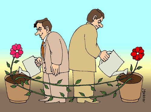 Cartoon: combination (medium) by Medi Belortaja tagged flowerpot,flowers,combination