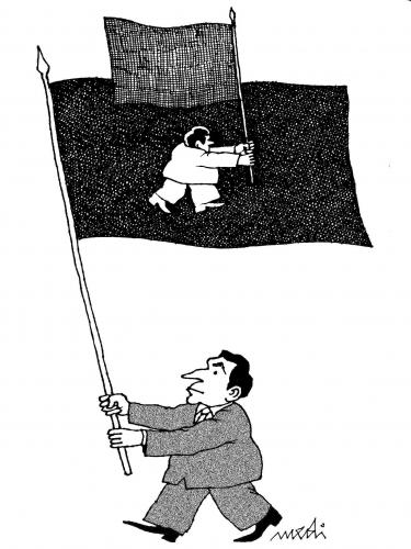 Cartoon: political directions (medium) by Medi Belortaja tagged directions,political,flag,flags