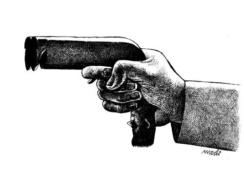 Cartoon: man weapons (medium) by Medi Belortaja tagged murder,kill,gun,weapons,man