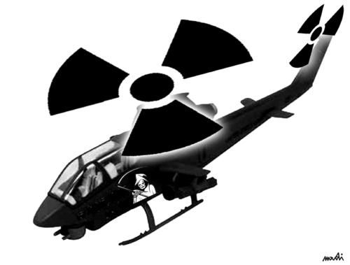Cartoon: war helicopter (medium) by Medi Belortaja tagged atom,condamination,radiation,war,helicopter