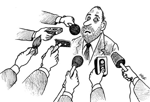 Cartoon: interview 2 (medium) by Medi Belortaja tagged interview,microphone,shaving
