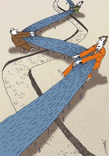 Cartoon: this is my river (medium) by Medi Belortaja tagged thirst,human,property,river,water