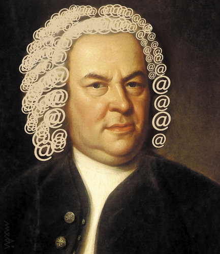 Cartoon: johann sebastian bach (medium) by Medi Belortaja tagged musicians,bach,sebastian,johann,internet