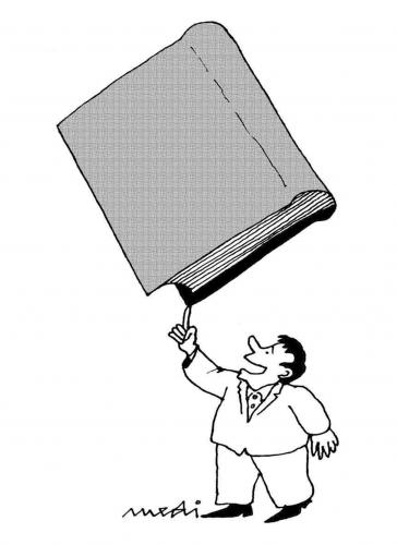Cartoon: Joy of literature (medium) by Medi Belortaja tagged balance,book,literature