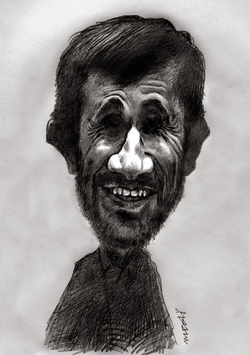 Cartoon: mahmoud ahmadinajad (medium) by Medi Belortaja tagged iran,president,ahmadinajad,mahmoud