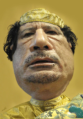 Cartoon: Muammar al Gaddafi (medium) by Medi Belortaja tagged muammar,al,gaddafi