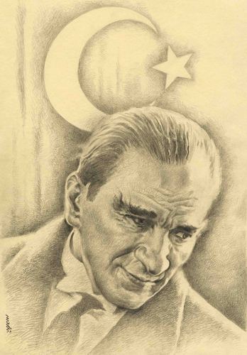 Cartoon: Mustafa Kemal Ataturk (medium) by Medi Belortaja tagged mustafa,kemal,ataturk