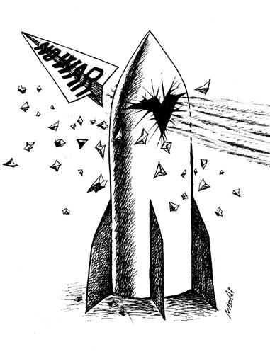 Cartoon: no war (medium) by Medi Belortaja tagged peace,war,no,missile