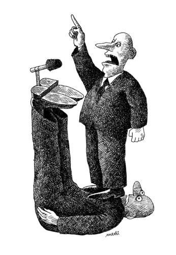 Cartoon: political speech (medium) by Medi Belortaja tagged speech,political