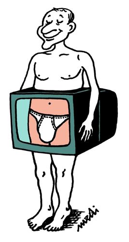 Cartoon: publicity panties (medium) by Medi Belortaja tagged panties,publicity,tv