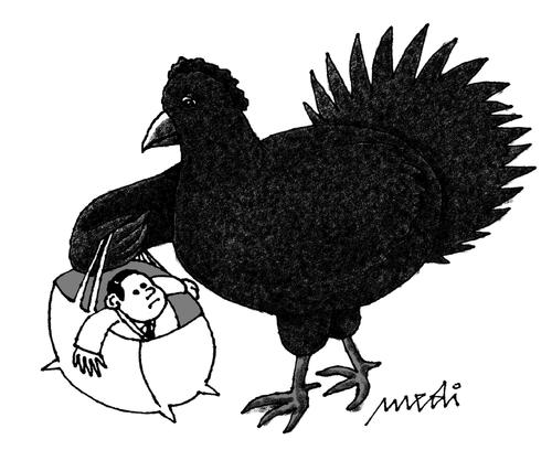 Cartoon: shopping (medium) by Medi Belortaja tagged shopping,chicken,genetic,genetical,modification