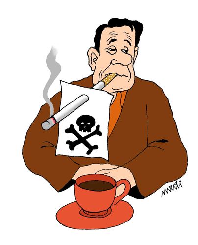 Cartoon: smoking cigarets (medium) by Medi Belortaja tagged cigarettes,smoking,death,health
