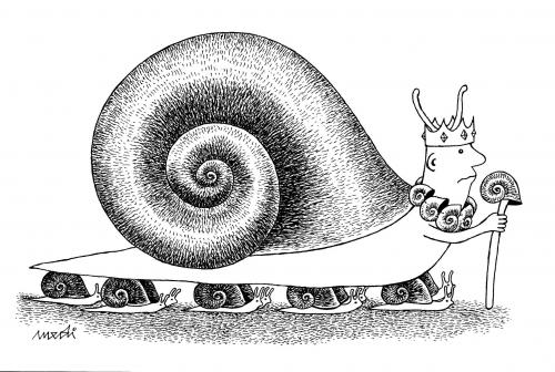 Cartoon: Snail King (medium) by Medi Belortaja tagged shell,dictator,dictatorship,king,snails,snail